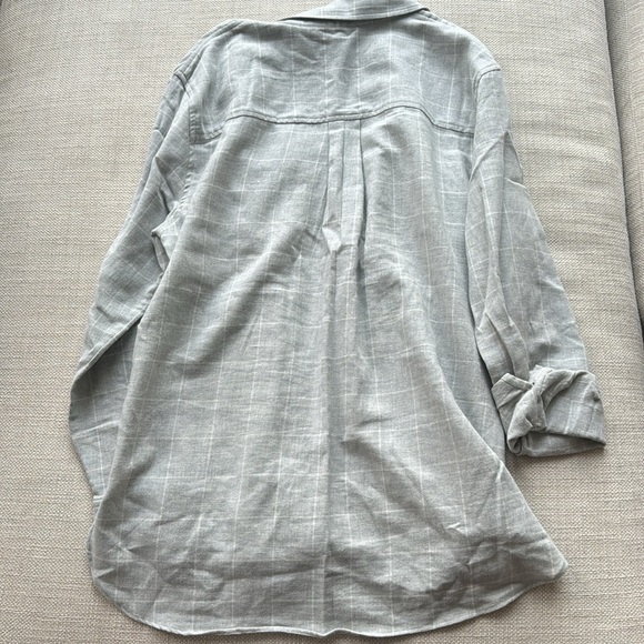 Hudson North, M, cotton button up shirt gray/white - Picture 5 of 5